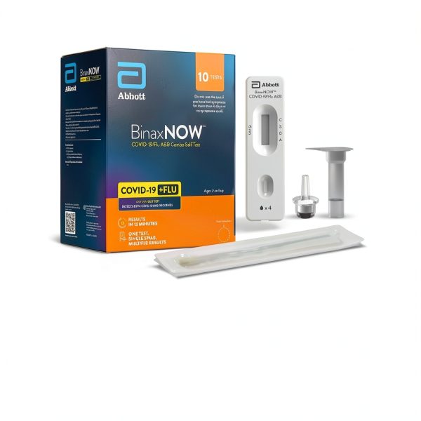 BinaxNOW™ COVID-19/Flu A&B Combo Self Test, Reliable COVID/Flu Home Test With 15 Minute Results, 10 Tests-10