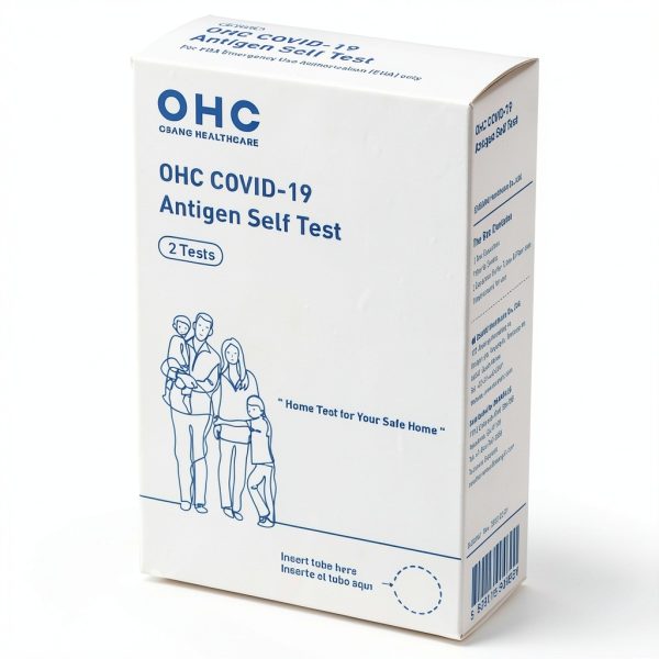 OHC COVID-19 At Home Antigen Self Test for SARS-CoV-2, Omicron & Delta – 15 Minute Results, Nasal Swab, Ages 2+, 2 Tests per Box-0