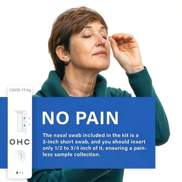 OHC COVID-19 At Home Antigen Self Test for SARS-CoV-2, Omicron & Delta – 15 Minute Results, Nasal Swab, Ages 2+, 2 Tests per Box-1