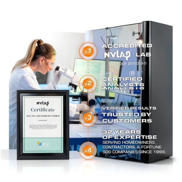 etc Asbestos Home Testing Kit DIY Sample Collection with NVLAP Accredited Lab Fee Included, Asbestos Test Kit, Protect Your Home & Family-4