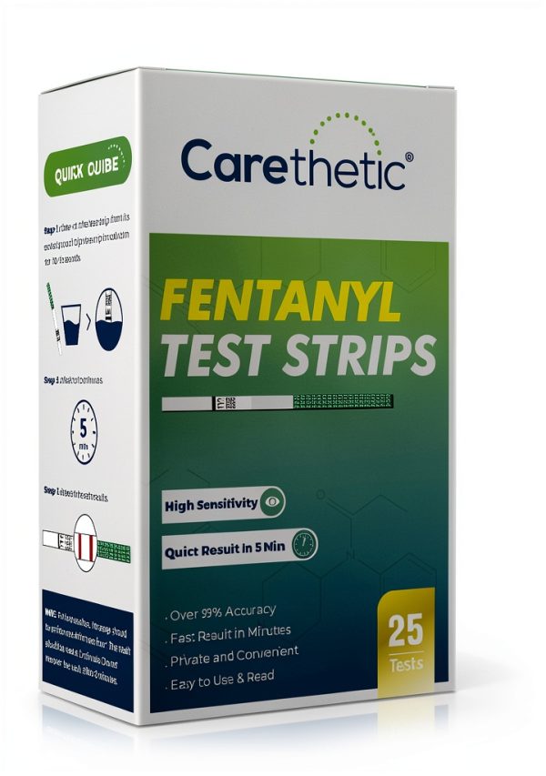 Fentanyl Test Strips 25 Pack - Carethetic High Sensitivity Kit-0